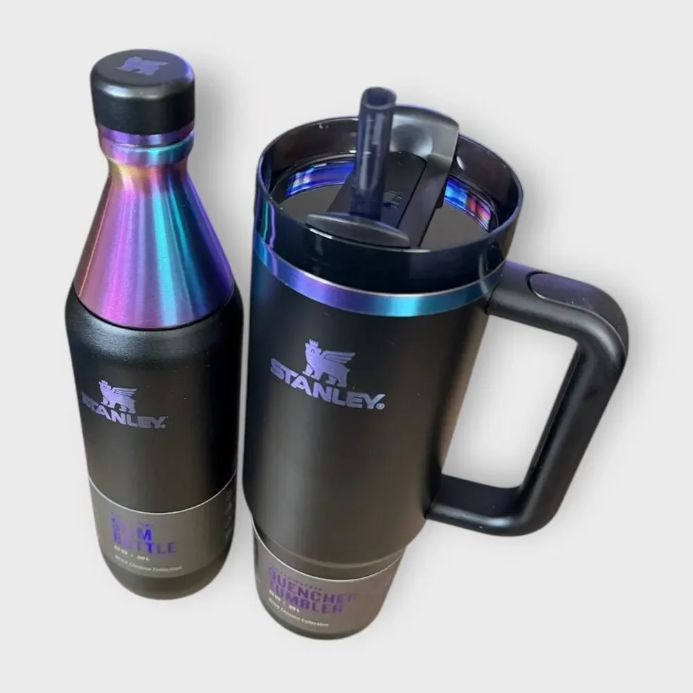 Stanley Black Chroma 20 oz All Day Slim Bottle /30 oz Quencher H2O Tumbler (c) - Picture 2 of 9